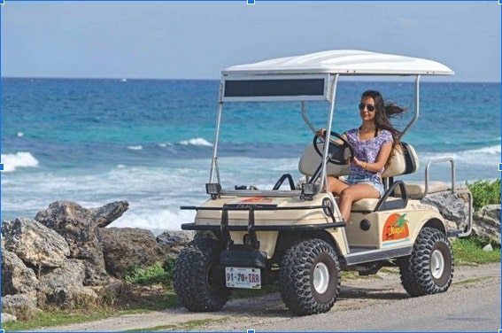 carrito de golf en isla mujeres